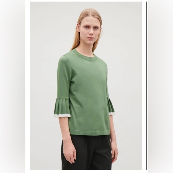 COS Knitted Top With Pleated Sleeves S - Picture 2 of 9